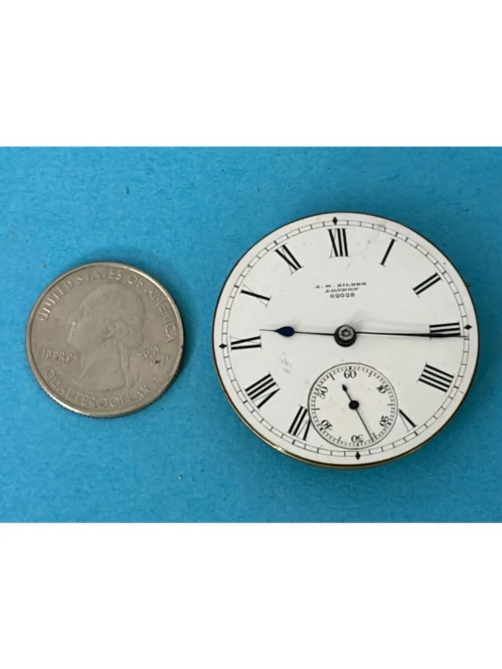 A.M. Silber London 62028 601 Pocket Watch Movement 4 parts / repair